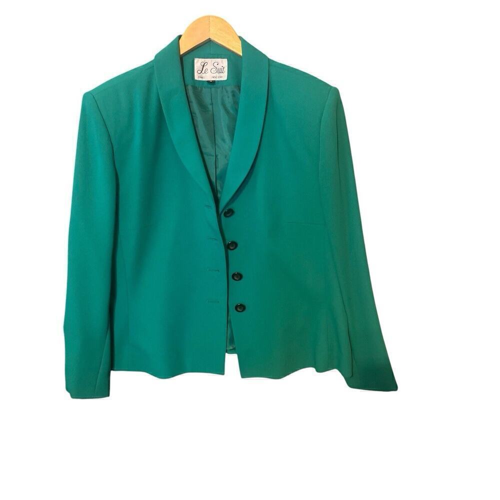 Le Suit Paris New York Women’s Turquoise Green Workwear Blazer Jacket Sz18